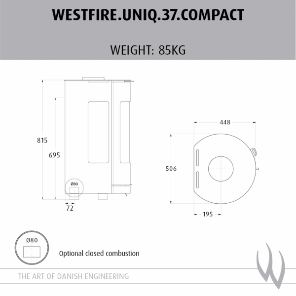Westfire Uniq 37 SE Compact Woodburning Stove - Image 2
