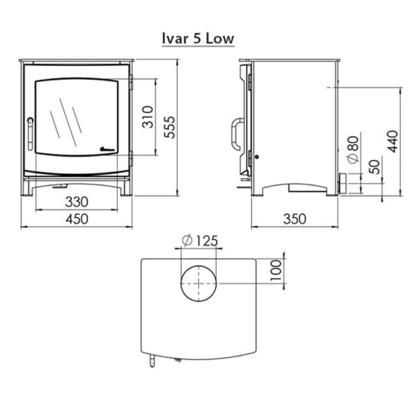 Dik Geurts Ivar 5 Freestanding Woodburning/Multifuel Stove - Image 8