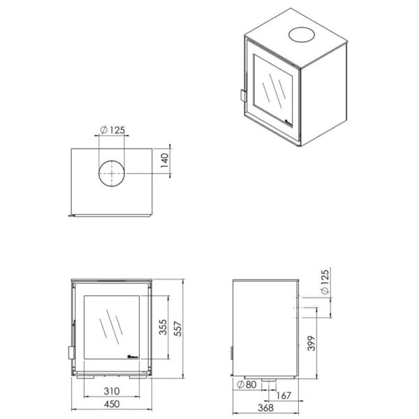 Dik Geurts Modivar 5 Freestanding Woodburning Stove - Image 6