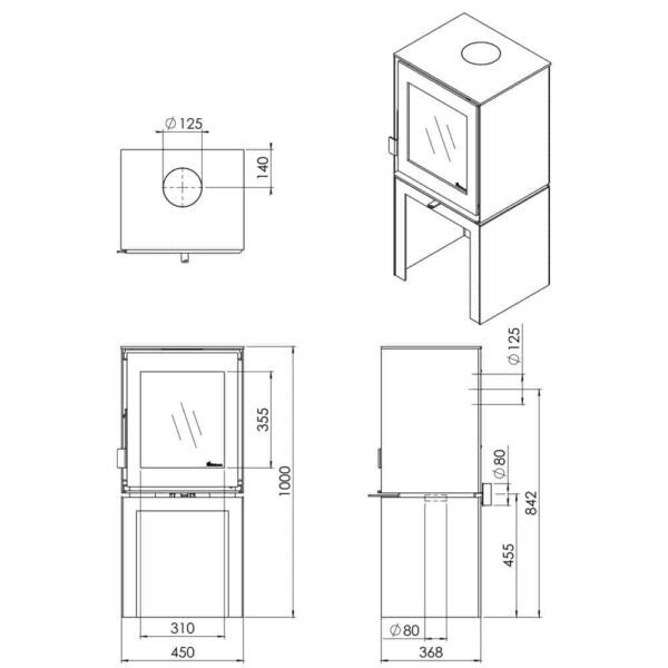 Dik Geurts Modivar 5 Freestanding Woodburning Stove - Image 7