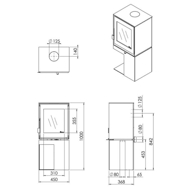 Dik Geurts Modivar 5 Freestanding Woodburning Stove - Image 8
