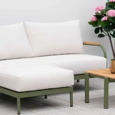 Nova Ashley Chaise Sofa Lounge Set With Square Coffee Table