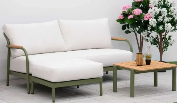 Nova Ashley Chaise Sofa Lounge Set With Square Coffee Table