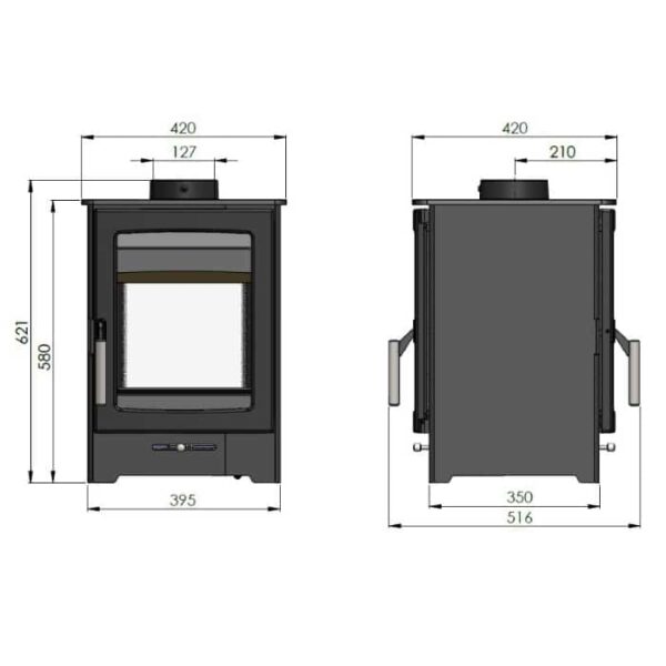 Parkray Aspect 4 Double Sided Woodburning Stove - Image 8