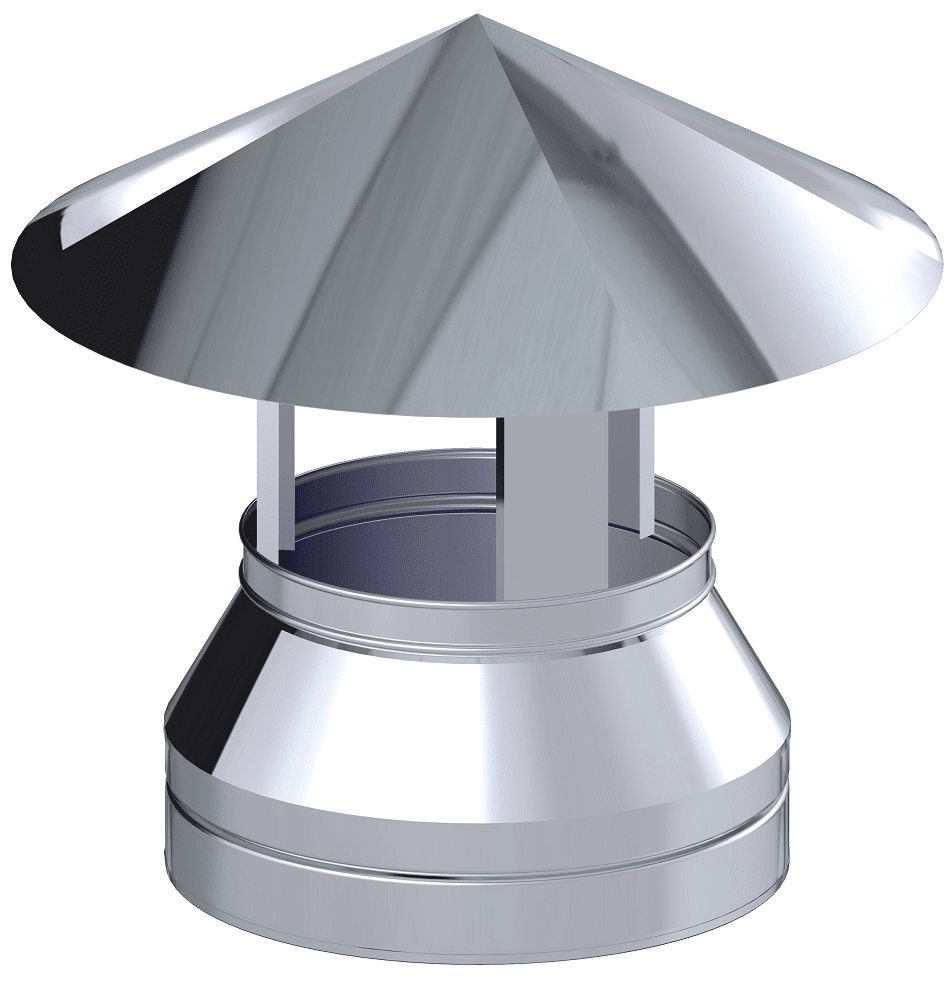 Dinak DW Design Twin Wall Flue Raincap Stainless Steel
