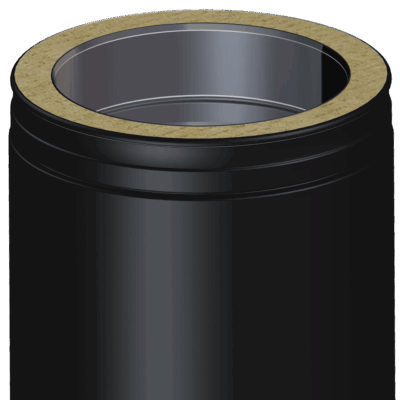 Dinak DW Design Twin Wall Flue Straight Length 295mm Black