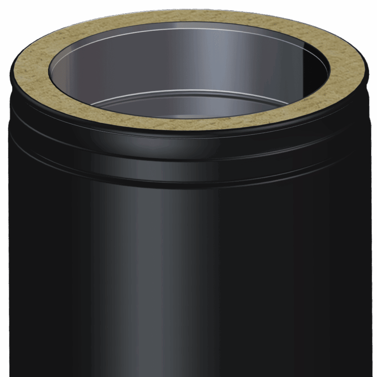 Dinak DW Design Twin Wall Flue Straight Length 295mm Black