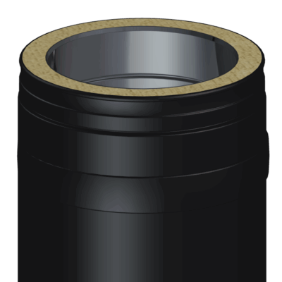 Dinak DW Design Twin Wall Flue Long Adjustable Length 530-915mm Black