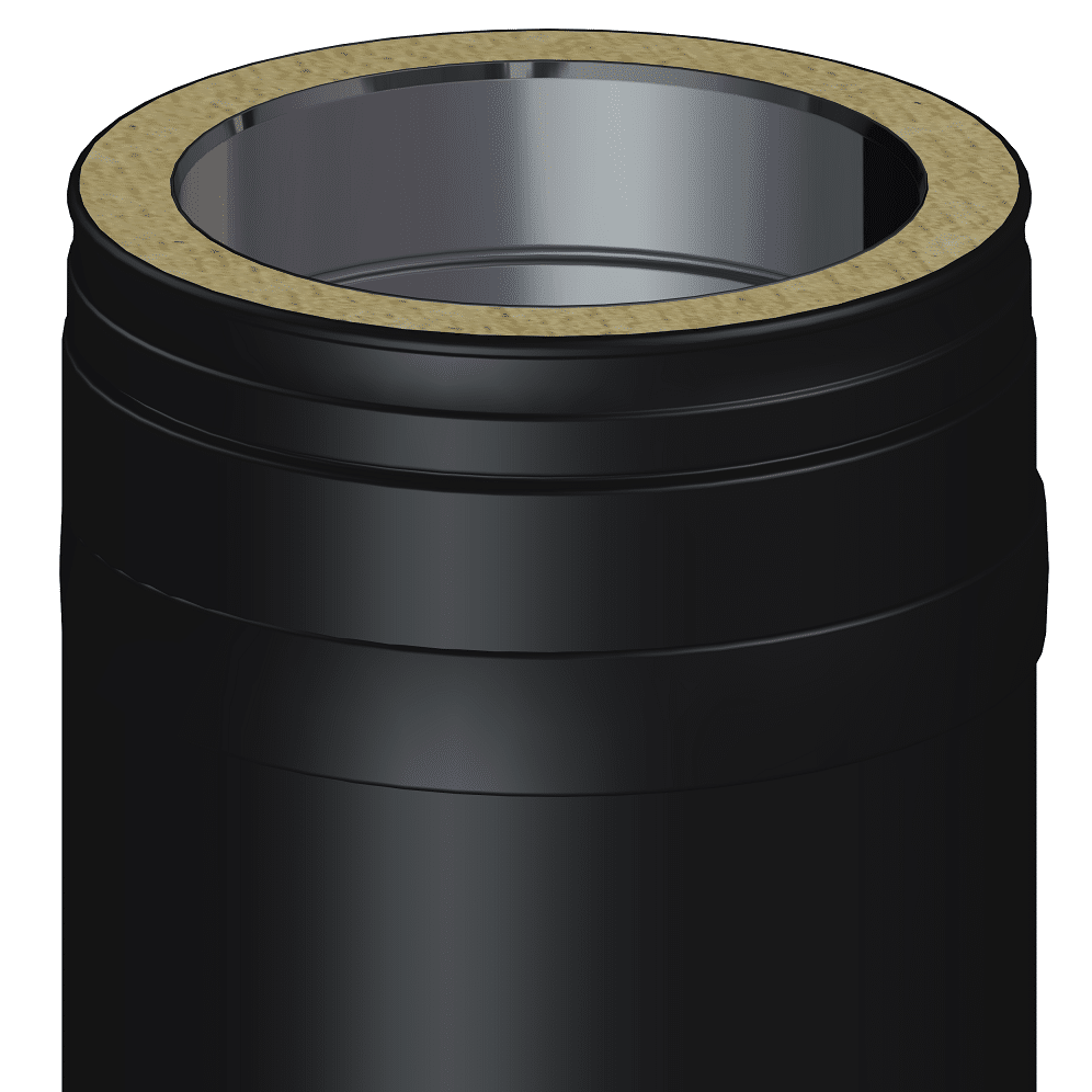 Dinak DW Design Twin Wall Flue Short Adjustable Length 360-580mm Black