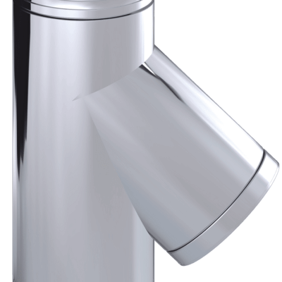 Dinak DW Design Twin Wall Flue 135 Degree Tee Stainless Steel