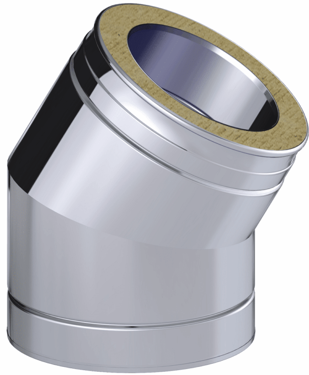 Dinak DW Design Twin Wall Flue 30 Degree Elbow Stainless Steel