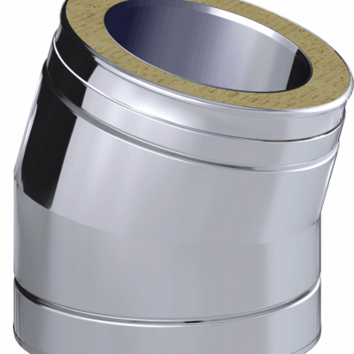 Dinak DW Design Twin Wall Flue 15 Degree Elbow Stainless Steel
