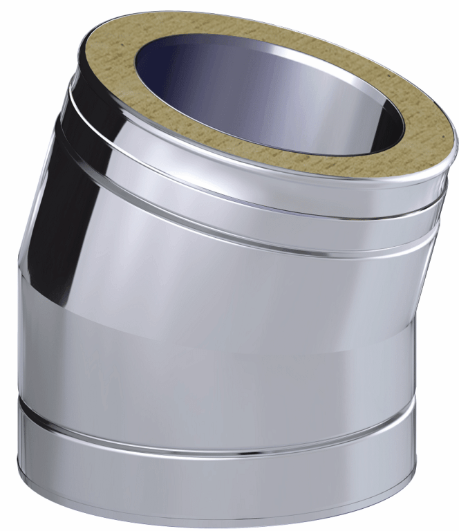 Dinak DW Design Twin Wall Flue 15 Degree Elbow Stainless Steel