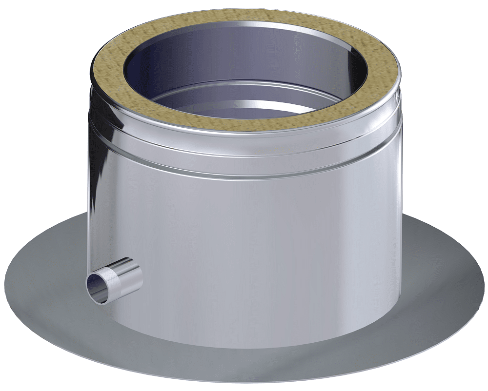 Dinak DW Design Twin Wall Base Plate With Drain Stainless Steel