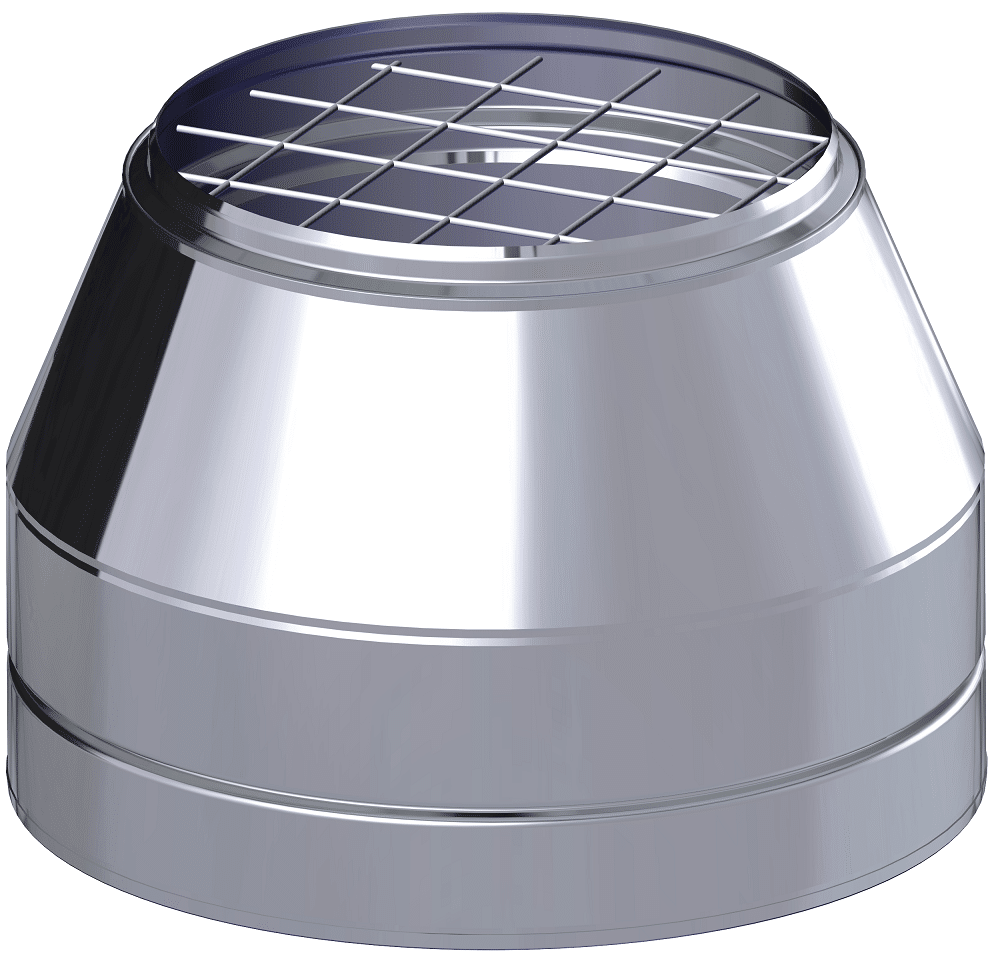 Dinak DW Design Twin Wall Open Terminal With Mesh Stainless Steel