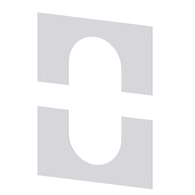 Dinak DW Design Twin Wall Squared Wall Finishing Plate 0/30 Degree Stainless Steel