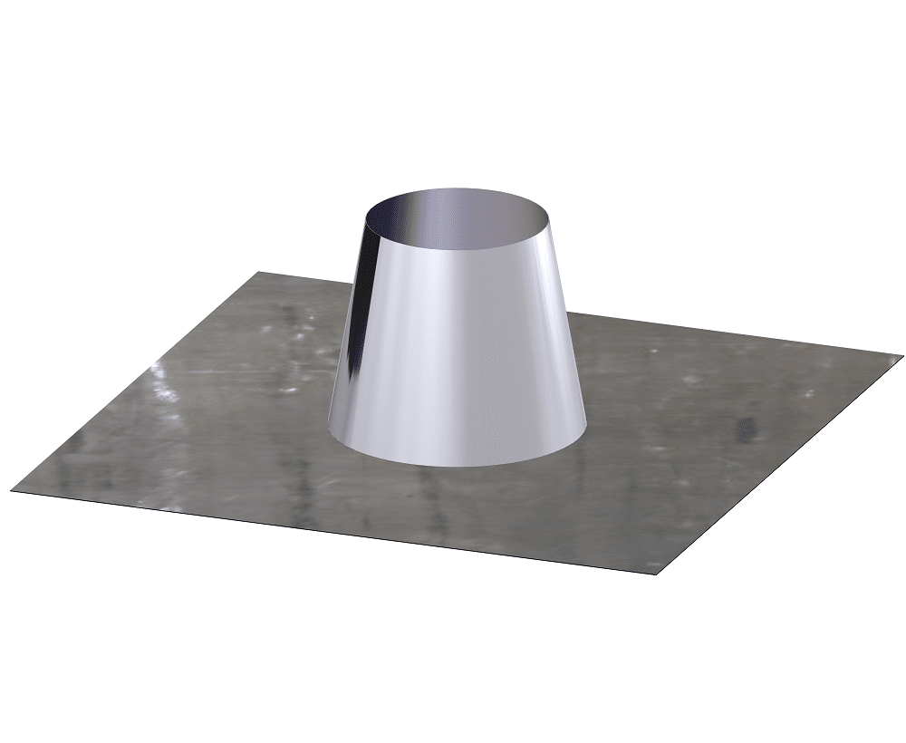 Dinak DW Design Twin Wall Flat Flashing H200 Lead Base Stainless Steel