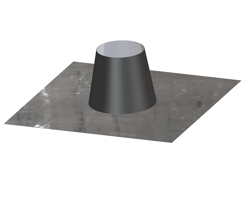 Dinak DW Design Twin Wall Flat Flashing H200 Lead Base