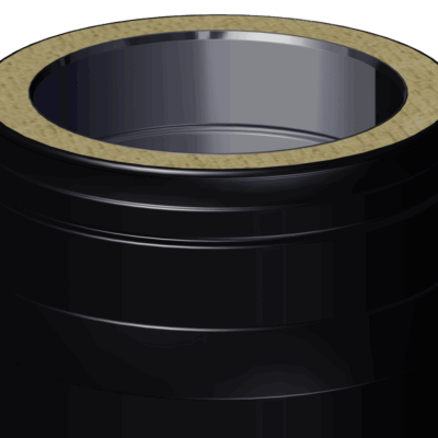 Dinak DW Design Twin Wall Flue Extra Short Adjustable Length 280-420mm Black