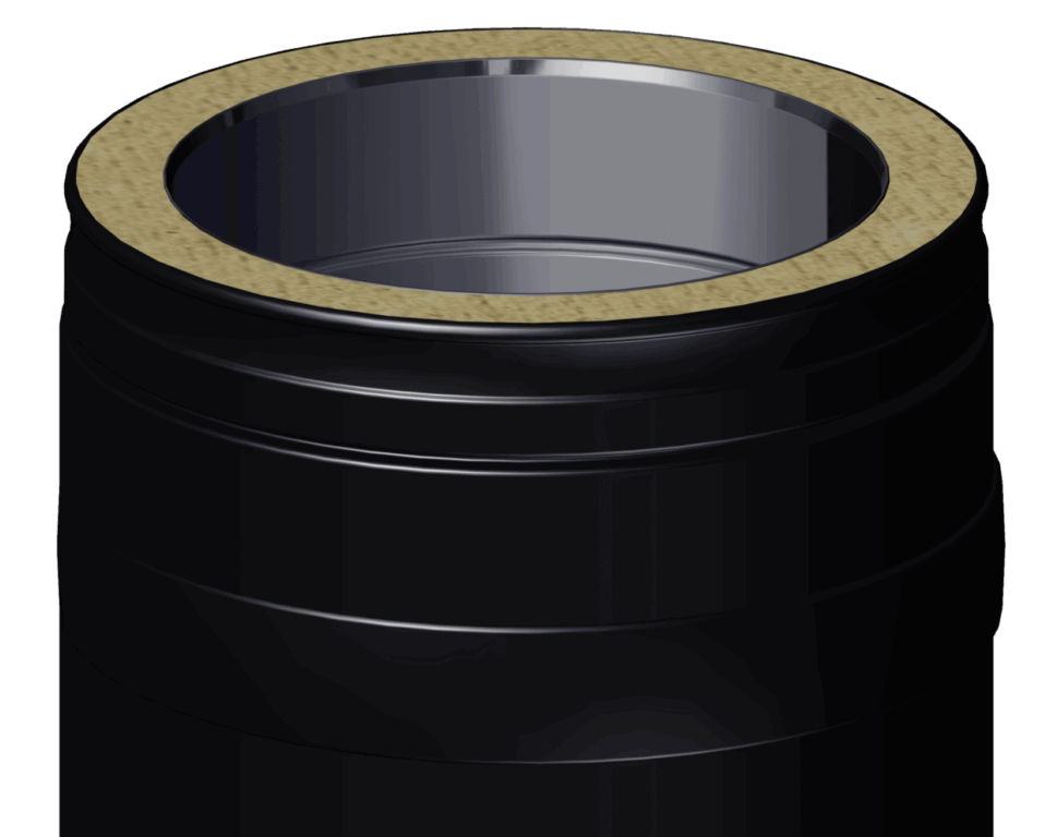 Dinak DW Design Twin Wall Flue Extra Short Adjustable Length 280-420mm Black