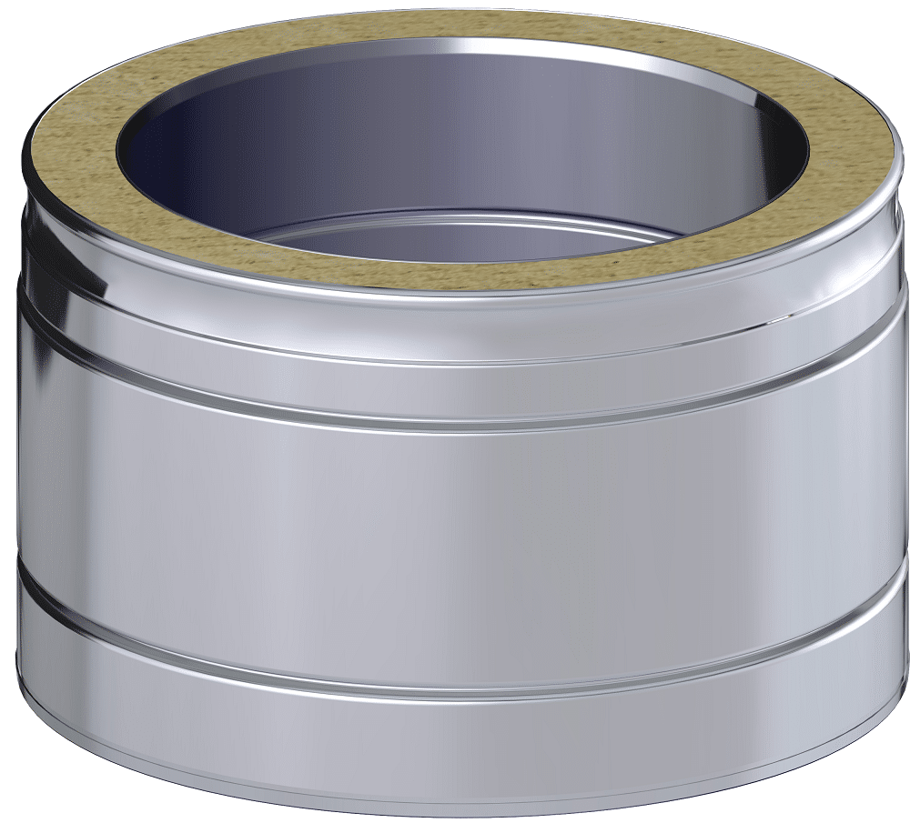 Dinak DW Design Twin Wall Flue Straight Length 95mm Stainless Steel