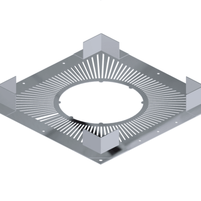 Dinak DW Design Twin Wall Terminal Ventilated Firestop Plate G80 Stainless Steel