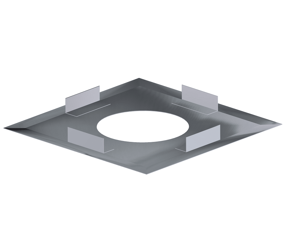 Dinak DW Design Twin Wall Terminal No Ventilated Firestop Plate G80 Stainless Steel