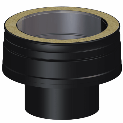 Dinak DW Design Twin Wall Short Insulated Flat Adaptor From Single To Double Wall