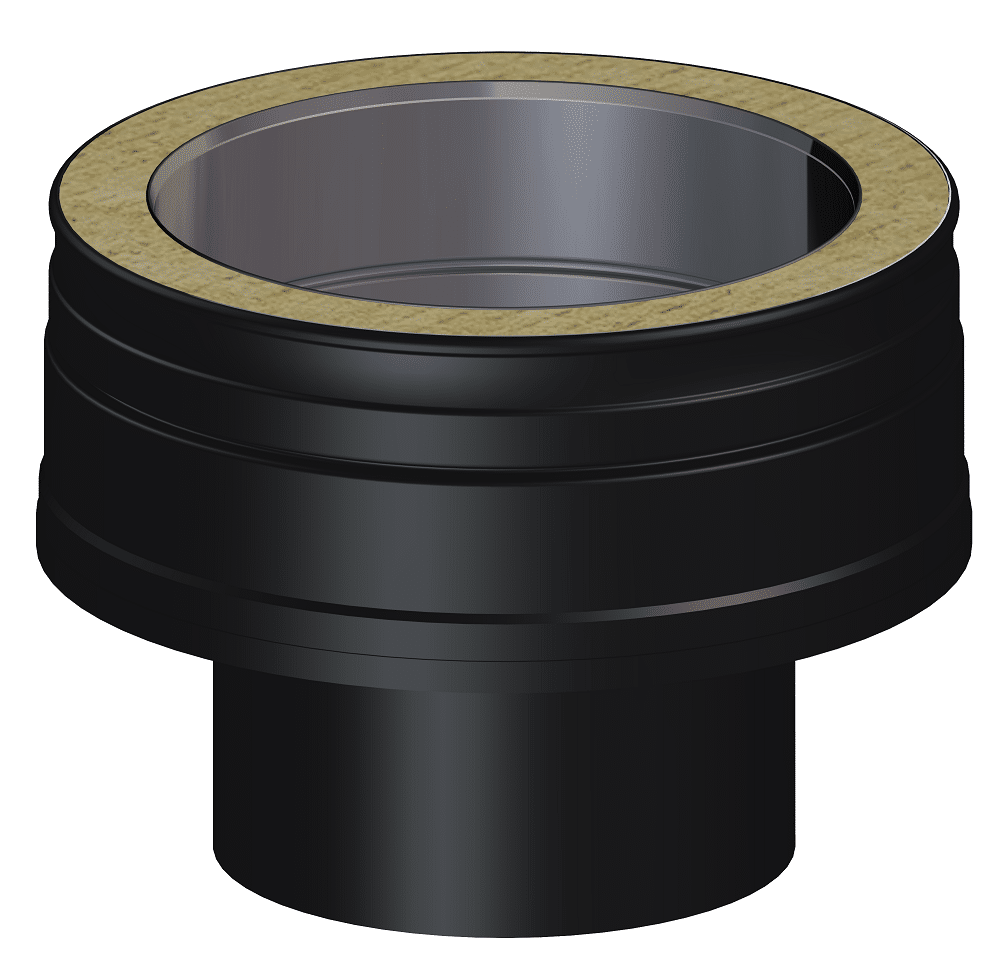 Dinak DW Design Twin Wall Short Insulated Flat Adaptor From Single To Double Wall