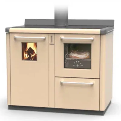 Bosky F30 Square Multi Fuel Central Heating Range Cooker In Beige