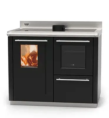 Bosky F30 Square Multi Fuel Central Heating Range Cooker In Gun Metal