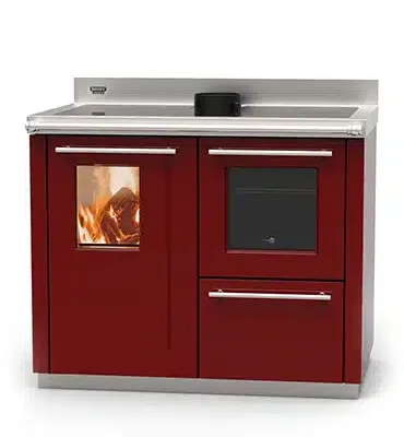 Bosky F30 Square Multi Fuel Central Heating Range Cooker In Bordeaux