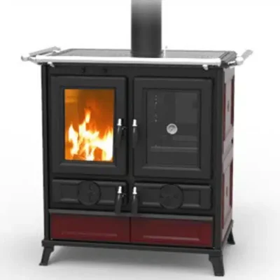 Thermorossi Violetta Wood Burning Cooker Bordeaux