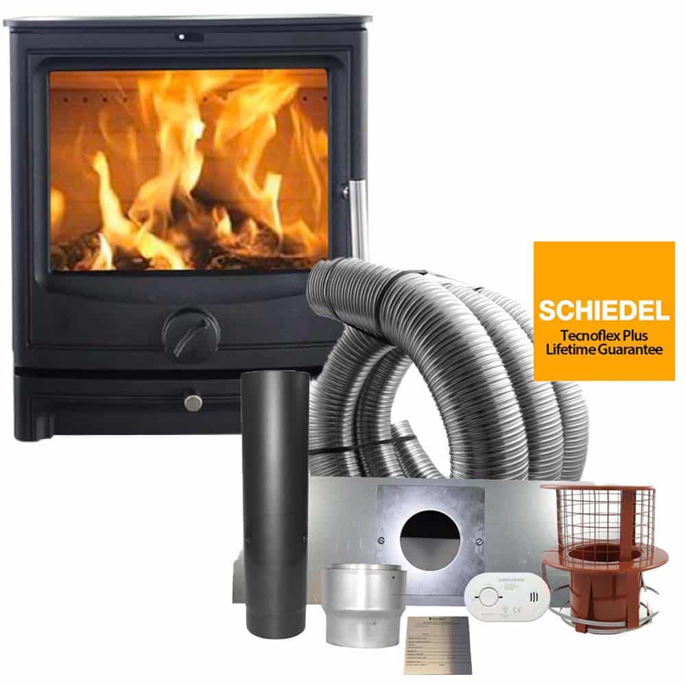 Amari Ecoflame 1 Multifuel Stove With Schiedel Fitting Kit
