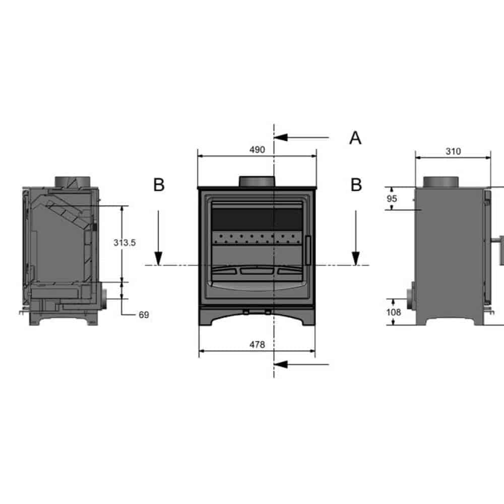 Anya Ecoflame 2 Widescreen Multifuel Stove With Schiedel Fitting Kit - Image 2
