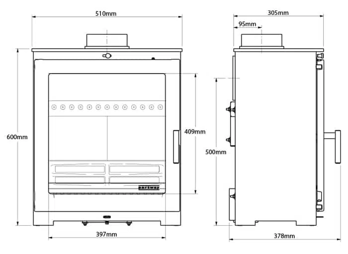 Portway Arundel XL Freestanding Multifuel Stove - Image 3