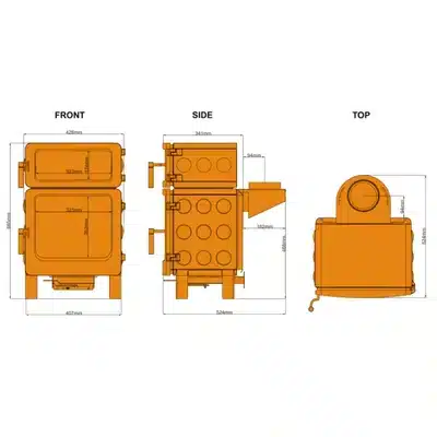 Ekol Baked PumpkinPie Multifuel/Woodburning Stove - Image 2