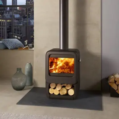 Dovre Rock 350 with Wood Box Woodburning Stove