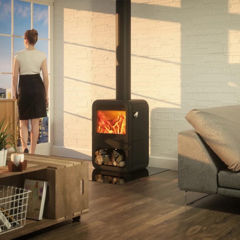 Dovre Rock 350 with Wood Box Woodburning Stove - Image 2