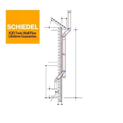 External House Twin Wall Chimney Flue System-5inch-Black-Schiedel ICID