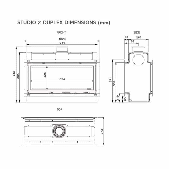 Gazco Studio 2 Duplex Double Sided Balanced Flue Nat Gas - Image 6