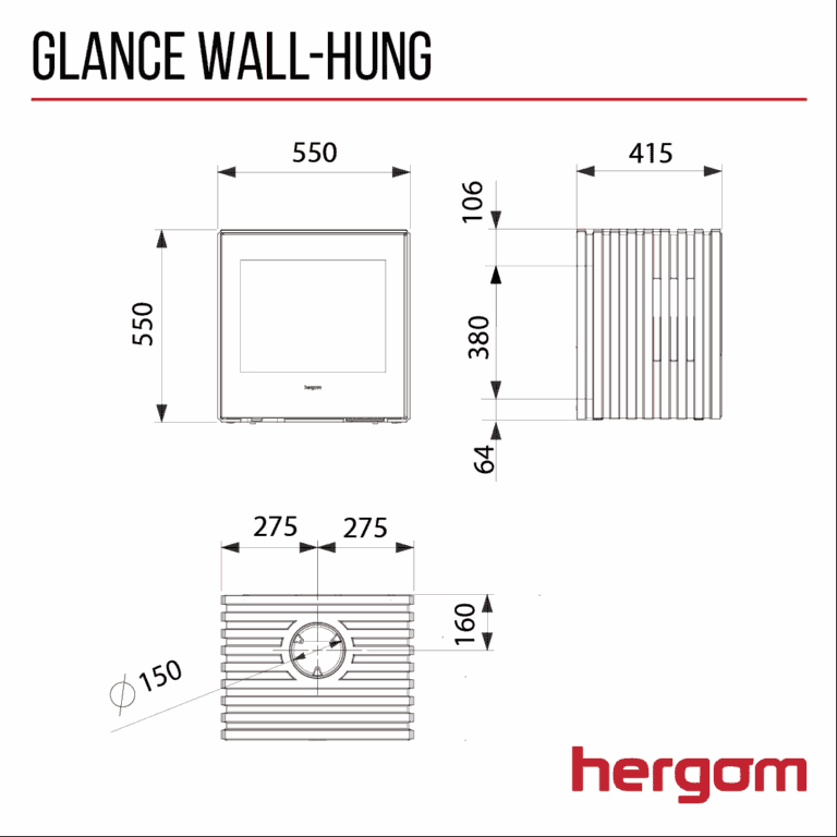 Hergom Glance Wall Hung Woodburning Stove - Image 5