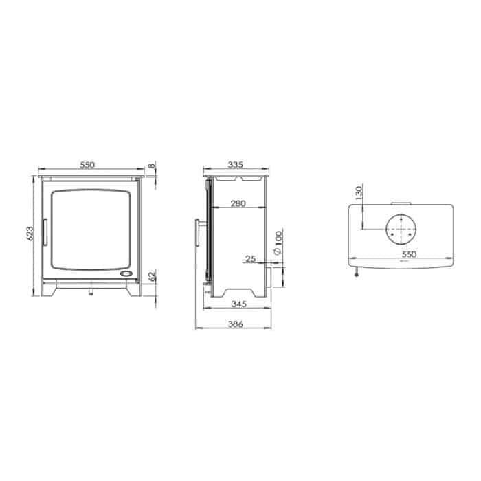 Henley Hazelwood 5 Landscape Freestanding Woodburning Stove - Image 7