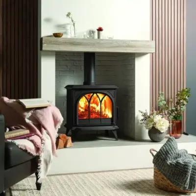 Stovax Huntingdon 30 Eco Woodburner Tracery Door