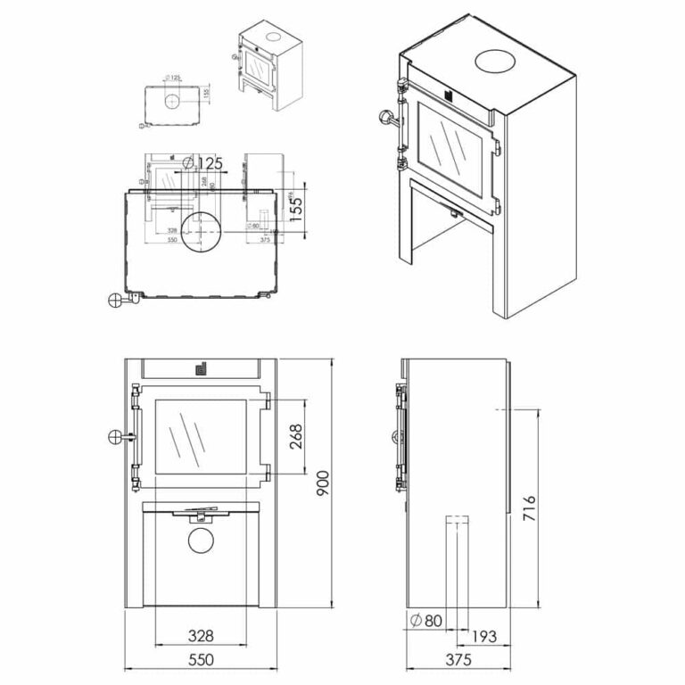 Dik Geurts Jannik Medium Freestanding Woodburning Stove - Image 5