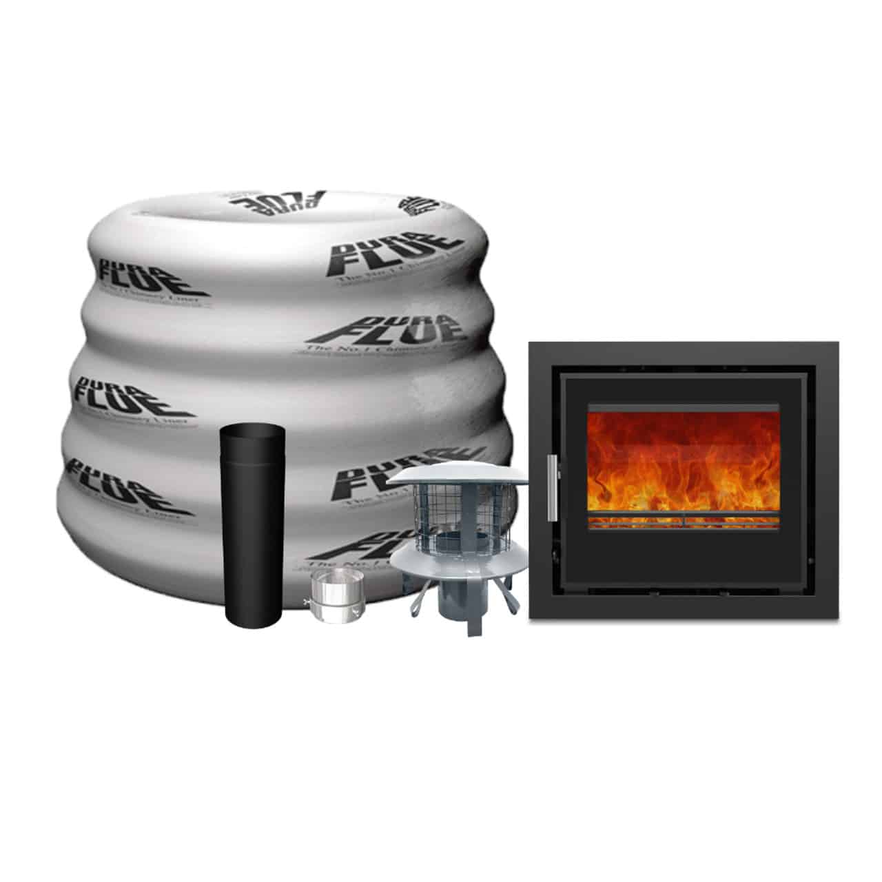 Woodford Lovell C550 Inset Woodburning/Multifuel Stove Including Basic Pack