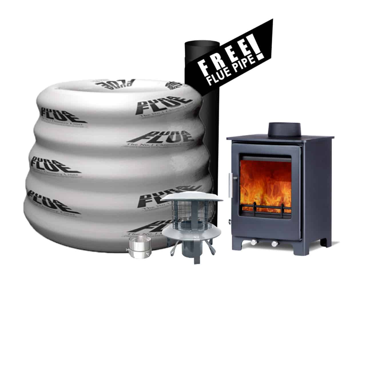 Woodford Lowry 5 with 10m of 316 5 Inch Dura Flue Pack - Image 2