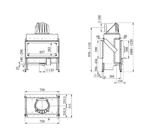 Morso S120-21 Double Sided Insert Woodburning Stove - Image 3