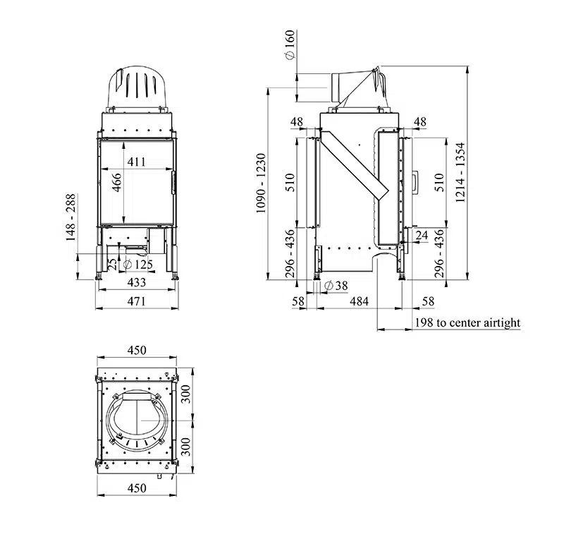 Morso S121-21 Double Sided Insert Woodburning Stove - Image 3