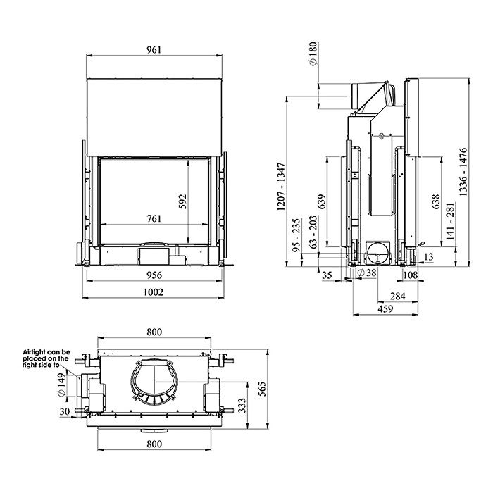 Morso S122-22 Double Sided Insert Woodburning Stove - Image 3